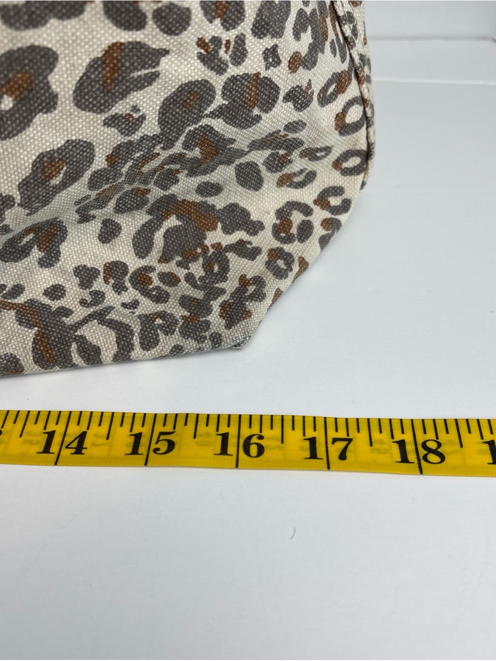 Madewell Leopard Print Canvas Tote with Brown Leather Straps - Picture 4 of 5
